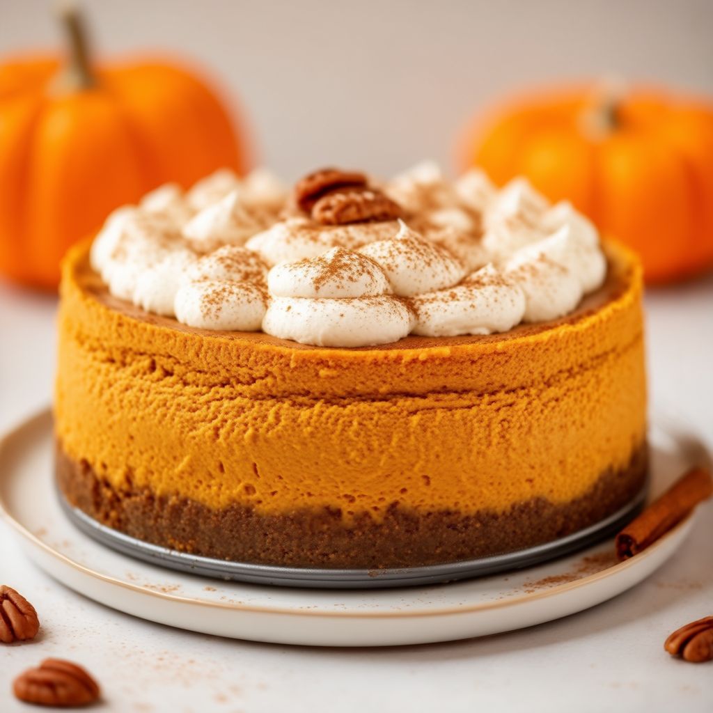 Spiced Pumpkin Cheesecake with Pecan Crust
