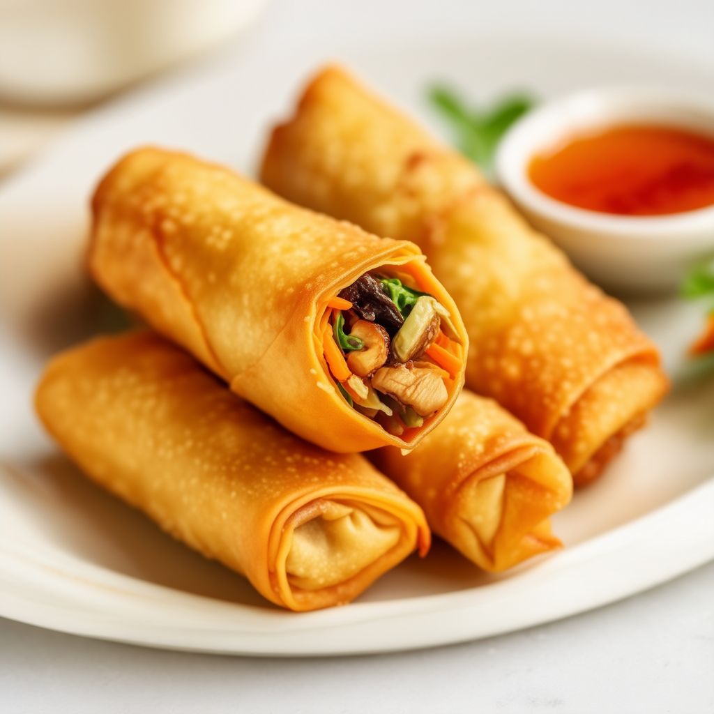 Golden Chicken and Veggie Spring Rolls