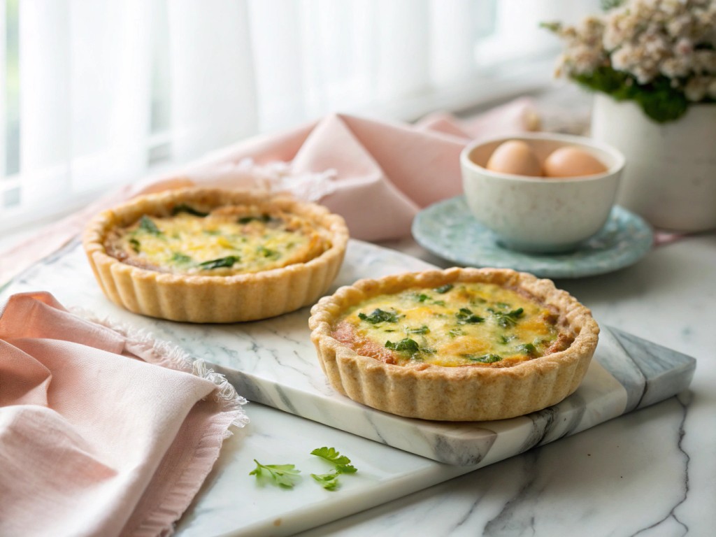 Zweierlei gefüllte Quiche‑Blätterteig‑Muffins
