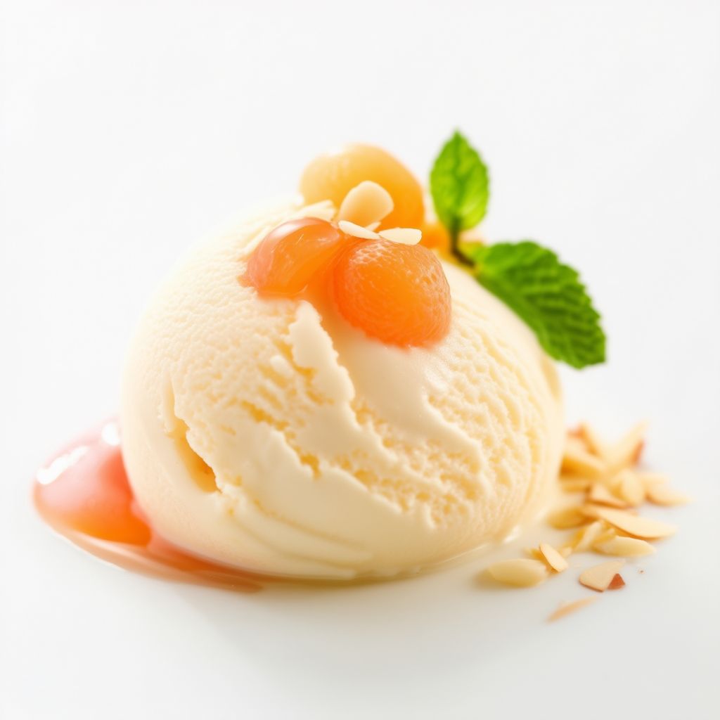Lychee Delight with Vanilla Ice Cream and Almond Essence
