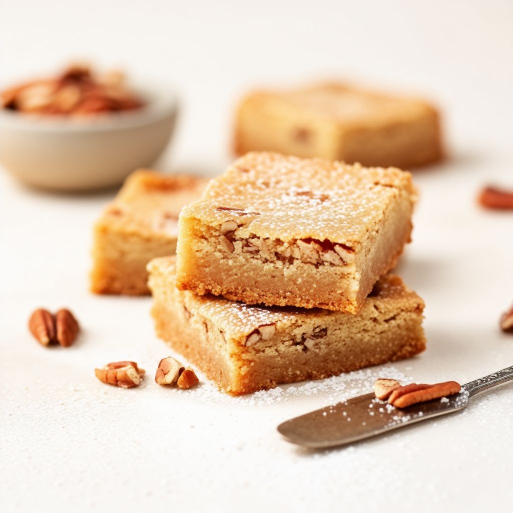 Quadrati di Shortbread con Zucchero di Canna e Noci Pecan