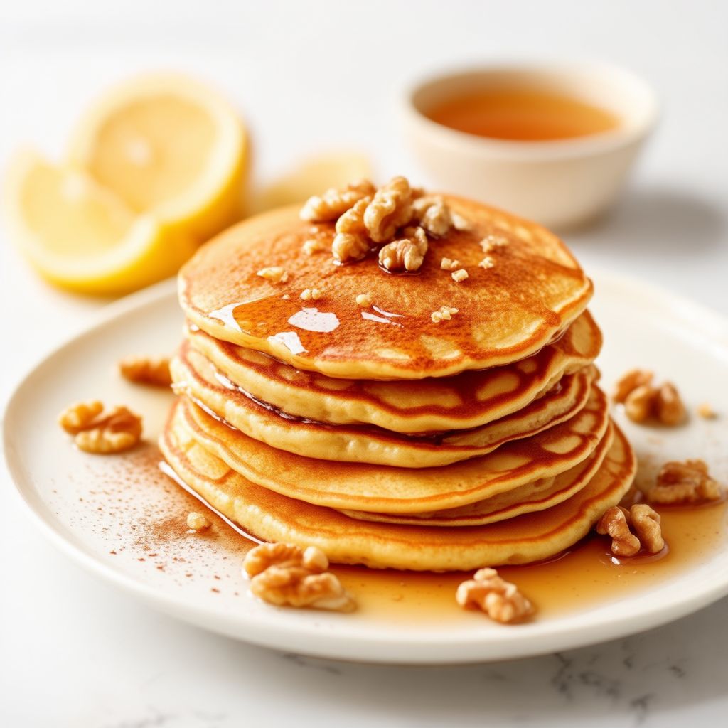Pancake Dolci Ripieni di Noci con Sciroppo di Rosa