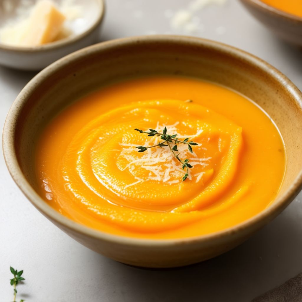 Zuppa Cremosa di Zucca Butternut Arrosto con Timo