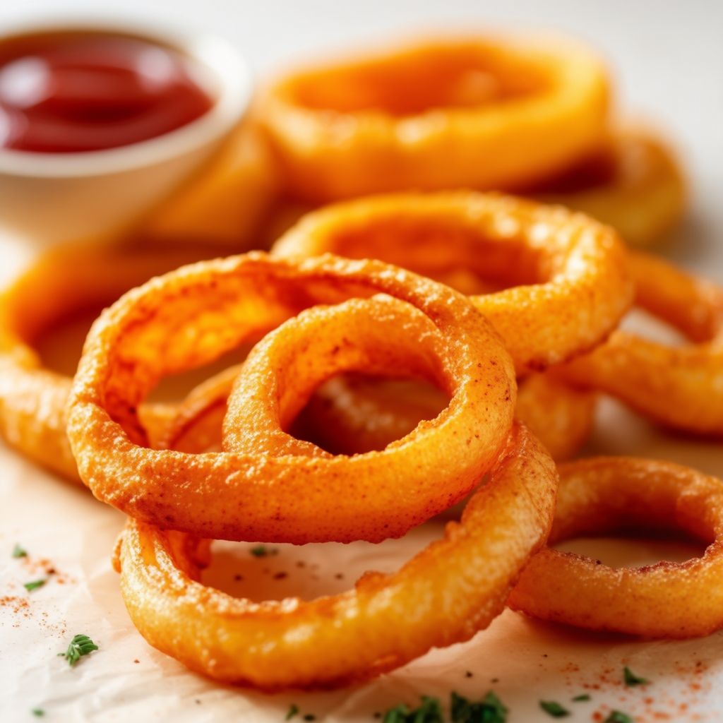 Golden Barbecue Onion Rings
