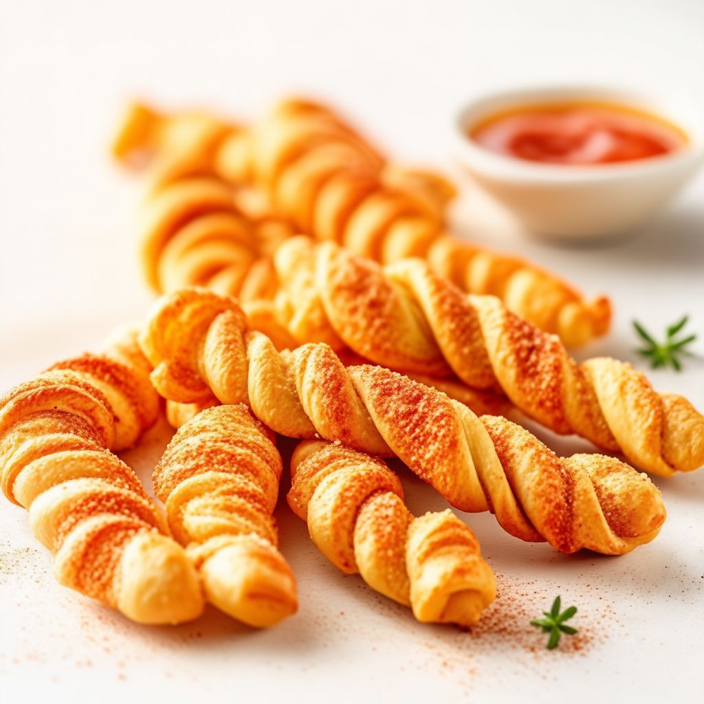 Knusprige Parmesan-Paprika-Drehungen
