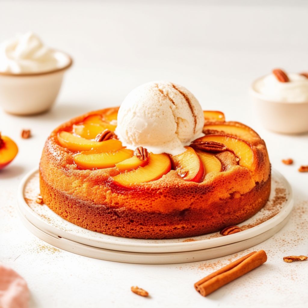 Torta Deliziosa alle Pesche Caramellate