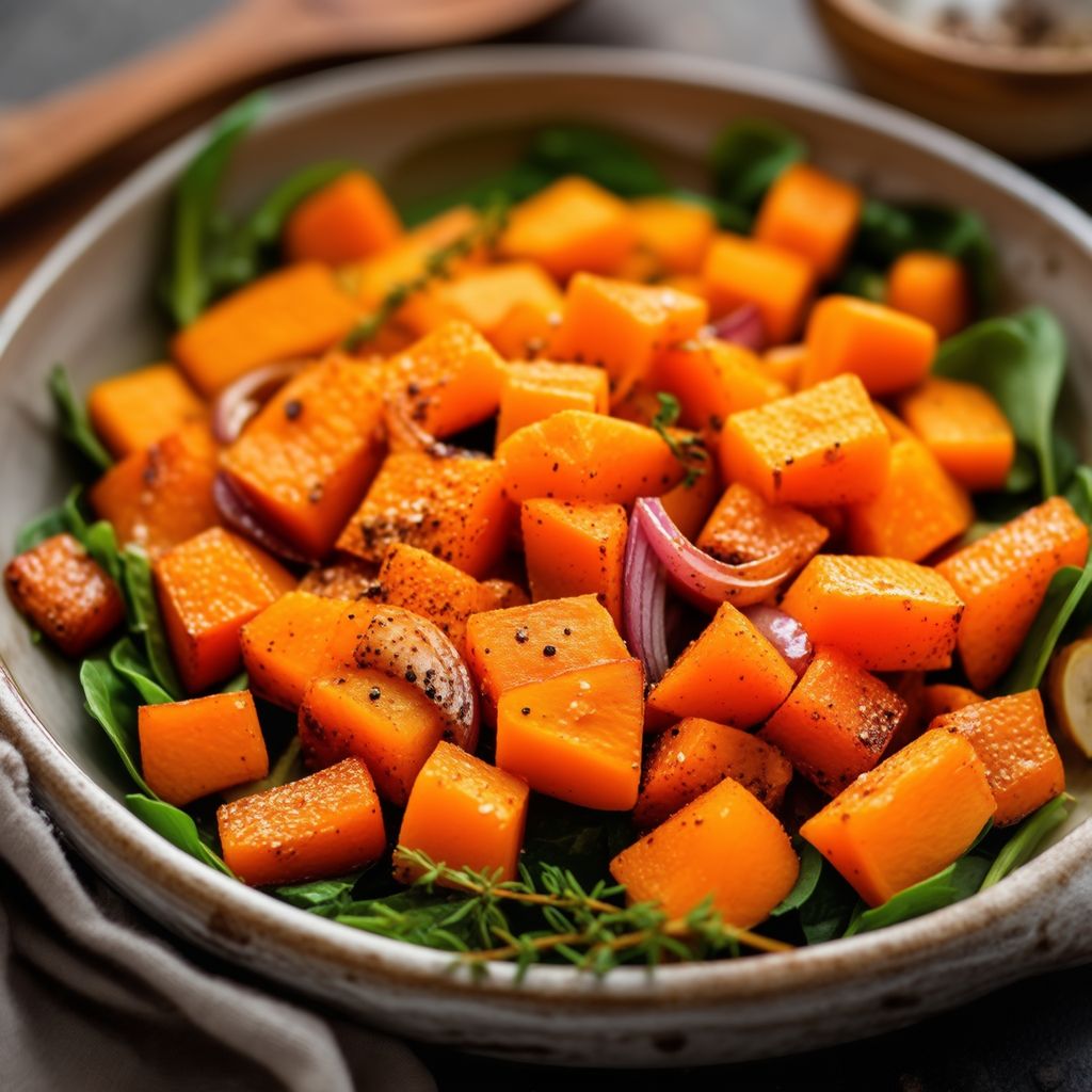 Gewürzter gerösteter Butternut-Kürbis mit einem Twist