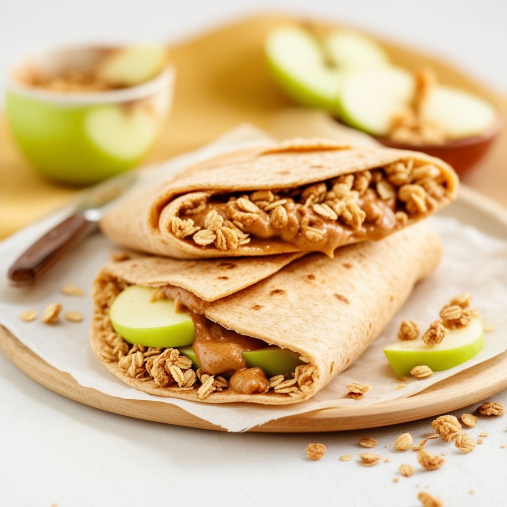 Apfel- und Nussbutter-Crunch-Wraps