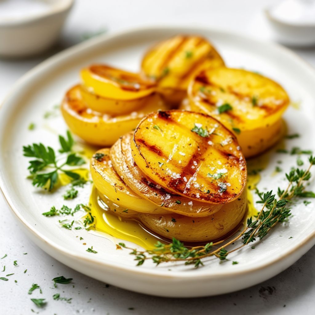 Kräuter-infused gegrillte Kartoffel- und Zwiebelpakete