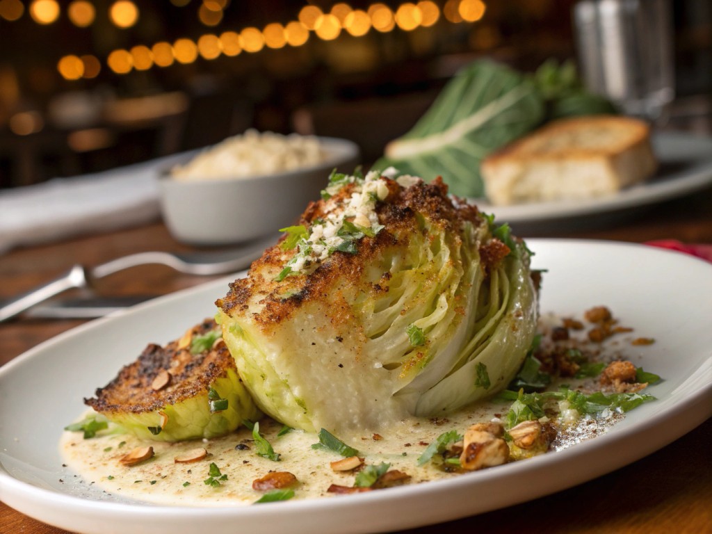 Spitzkohl aus dem Ofen mit Parmesankruste