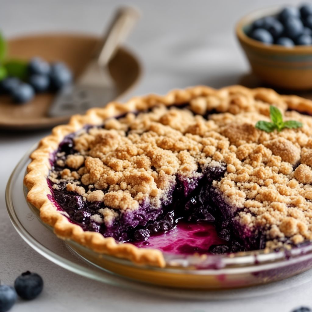 Torta Rustica di Mirtilli con Streusel
