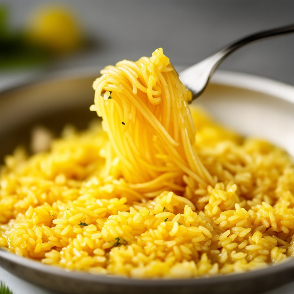 Goldene Butterreis- und Nudel-Mischung