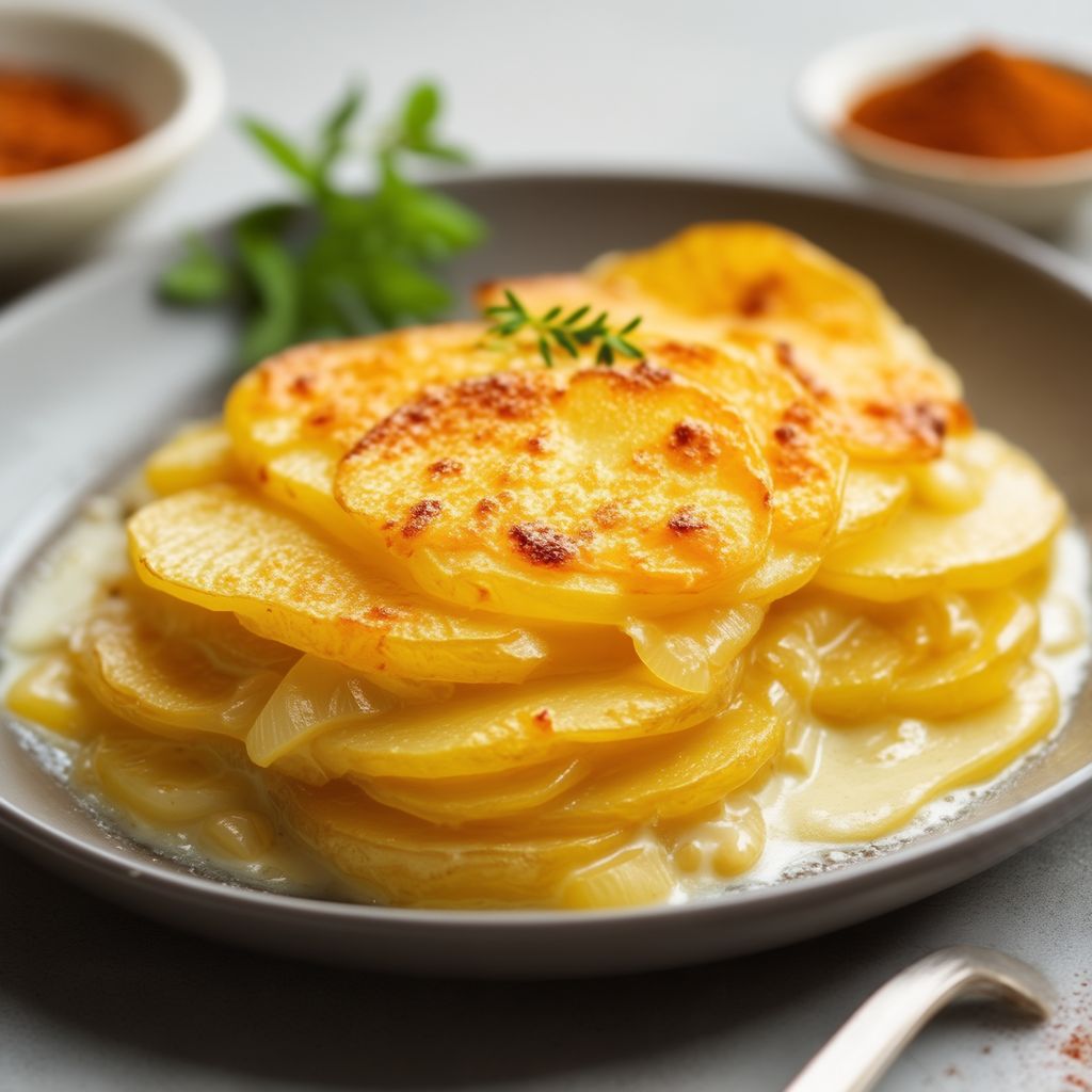 Creamy Baked Potato and Onion Gratin