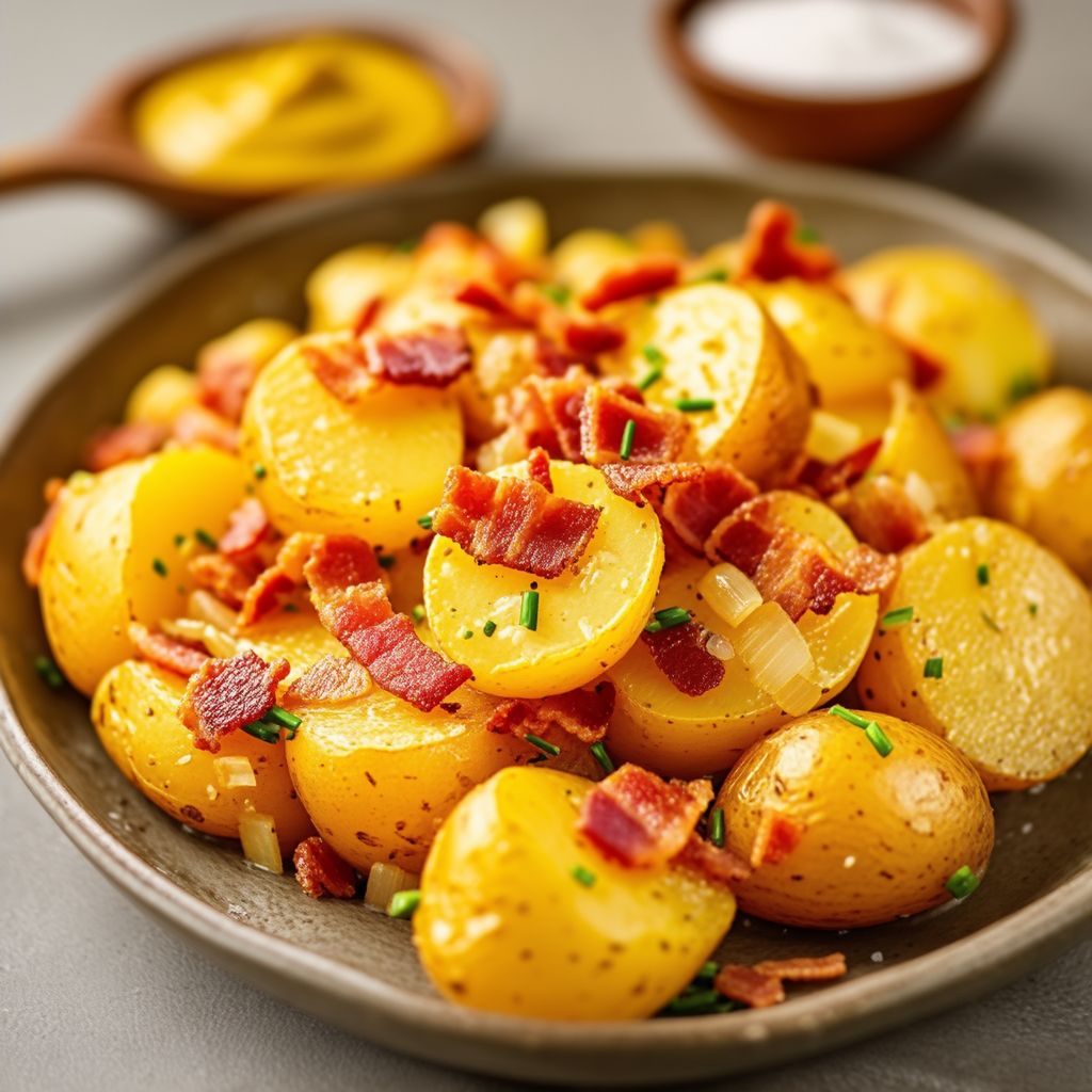 Warmer Speck- und Kartoffelsalat mit Senfdressing