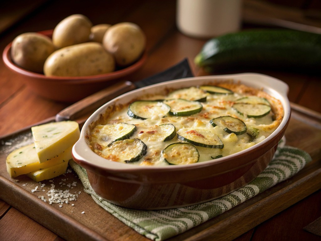 Deftiger Kartoffel‑Zucchini‑Auflauf