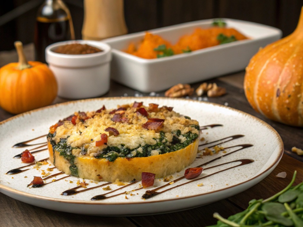 Kürbis‑Spinat‑Gratin