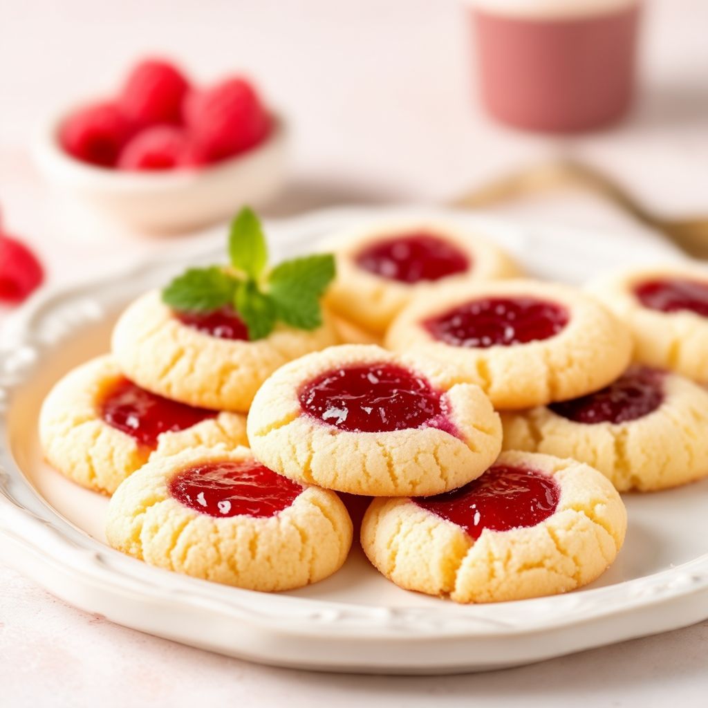 Biscotti Thumbprint ai Lamponi