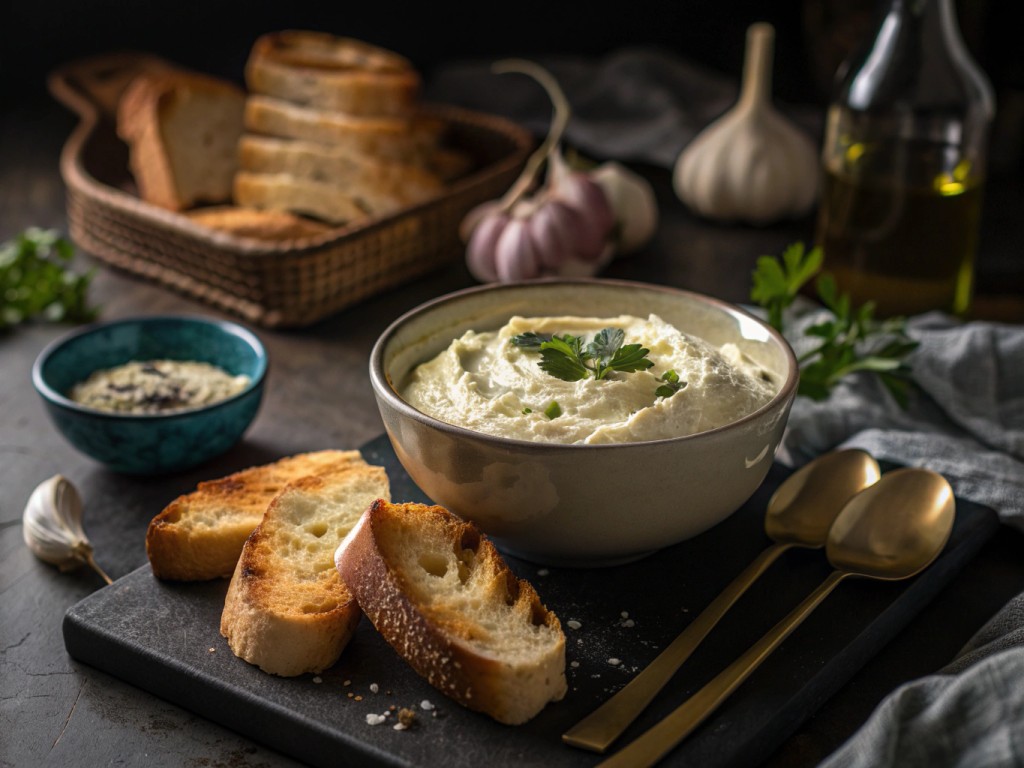 Käsiges Knoblauchbrot-Ricotta-Dip