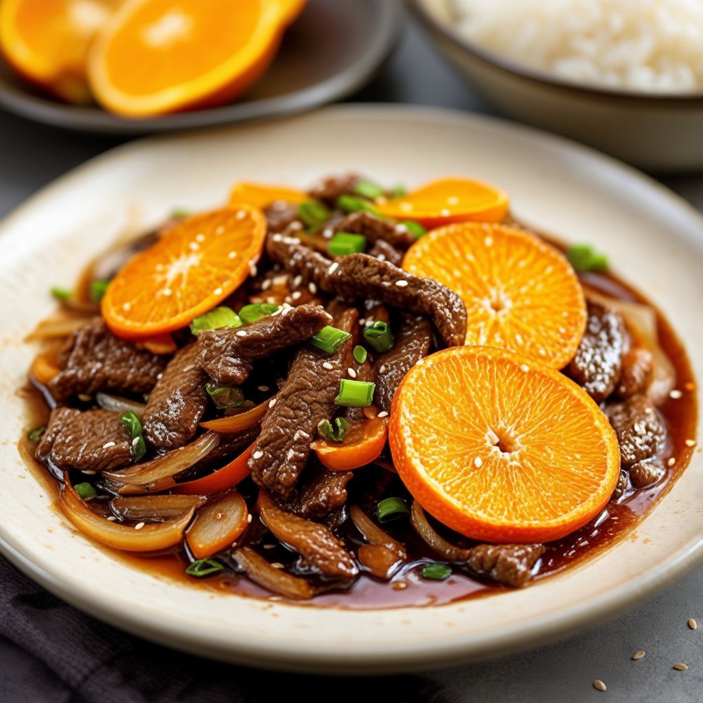 Scharfes Orangen-Rindfleisch-Pfannengericht