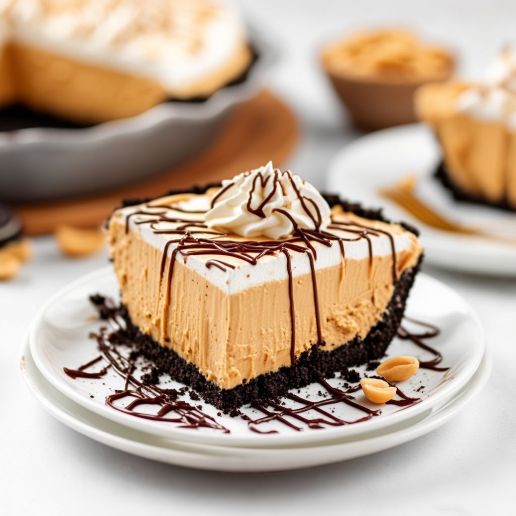 No-Bake Chocolate Peanut Butter Delight Pie