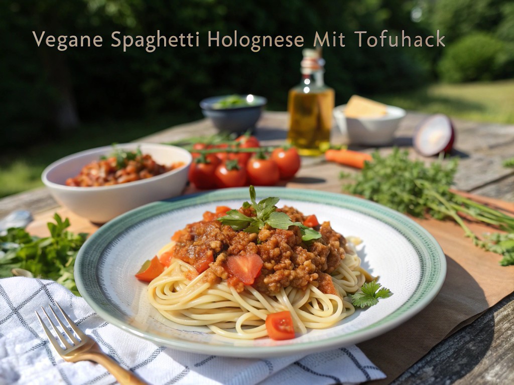 Vegane Spaghetti Bolognese mit Tofuhack