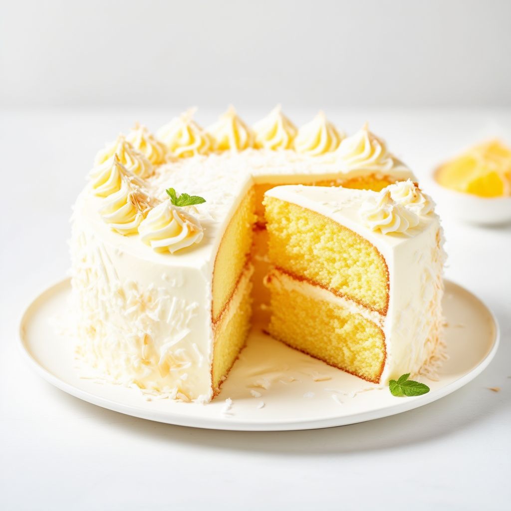 Tropischer Kokosnuss-Delight-Kuchen