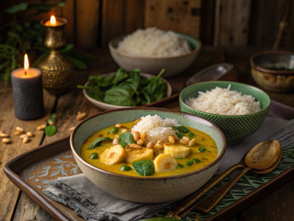 Süßes gelbes Curry mit Banane