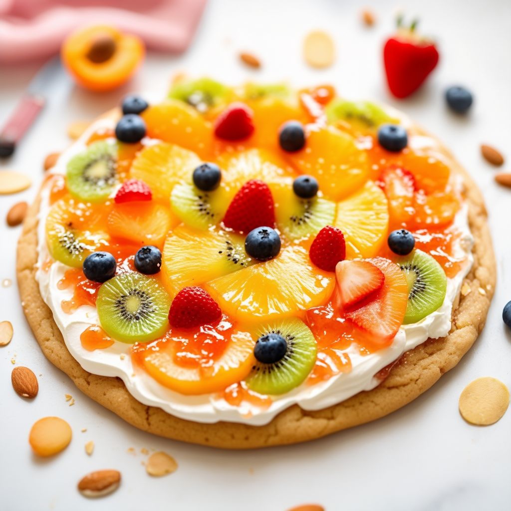 Tropische Freude Obstpizza