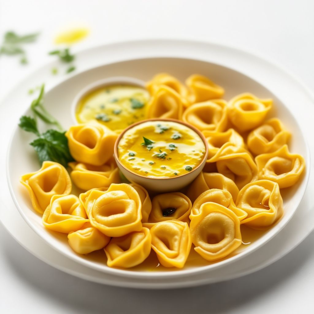 Tortellini Dorati con Salsa Cremosa all'Aglio