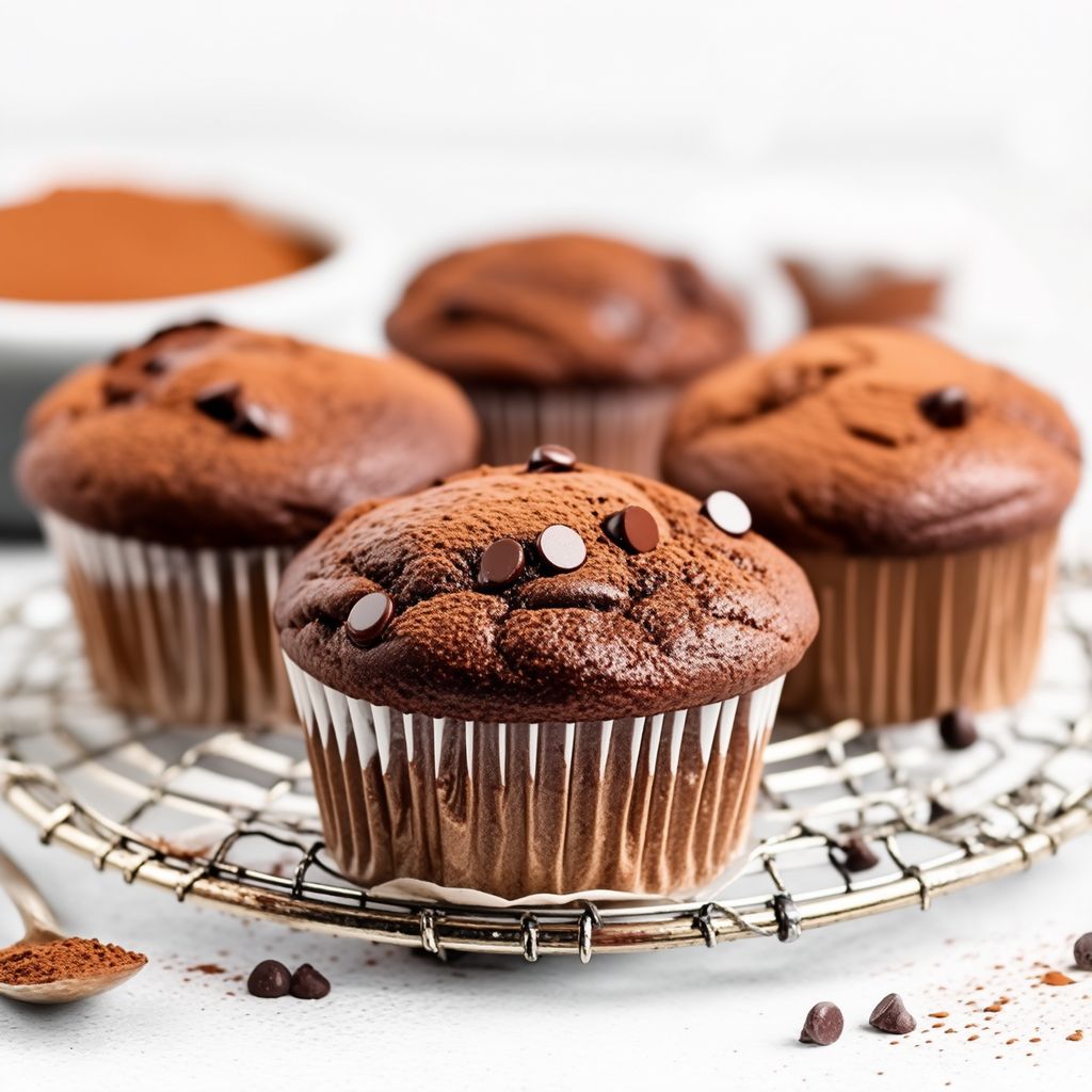 Doppelte Schokoladen-Frischkäse-Muffins