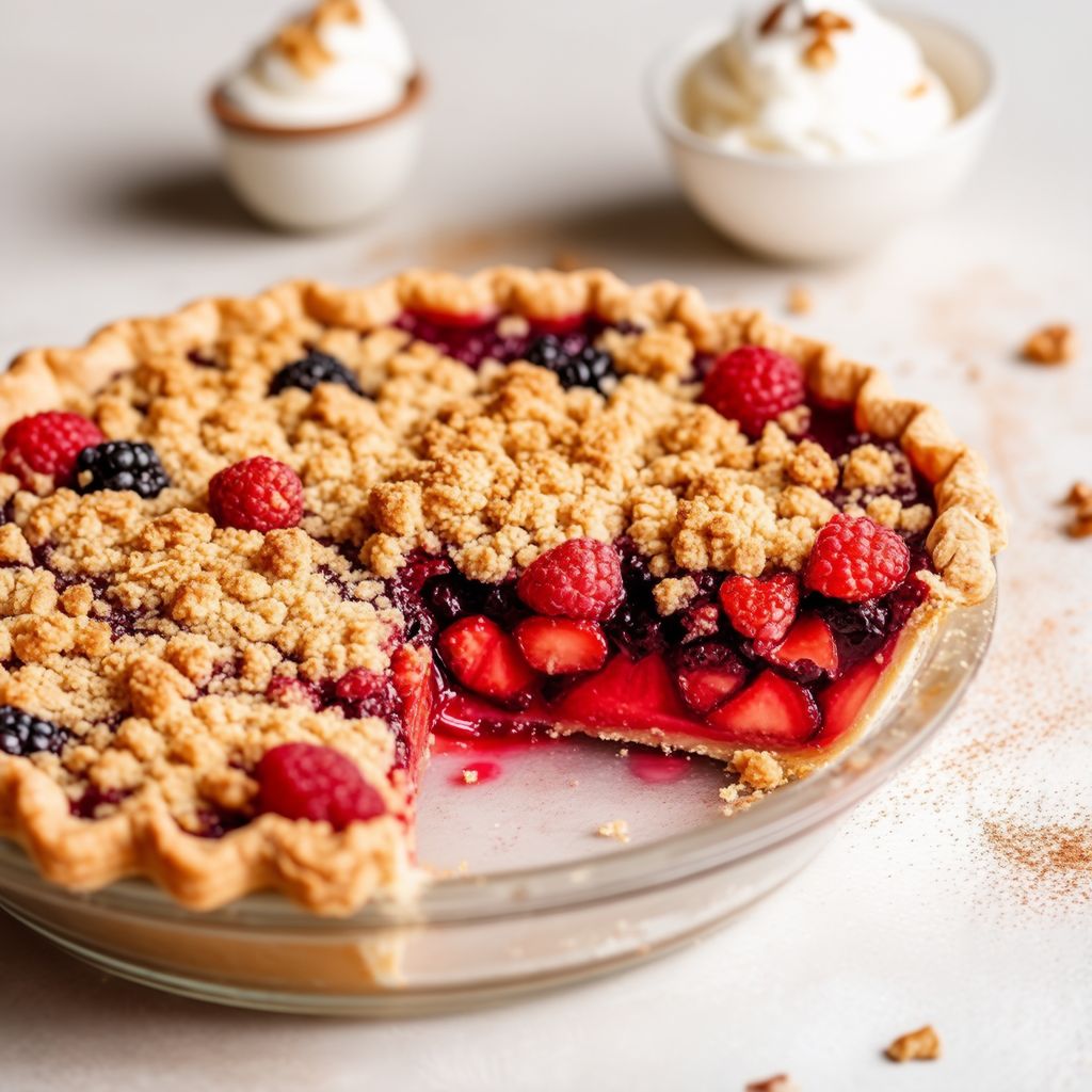 Gemischter Beeren-Crumble-Kuchen