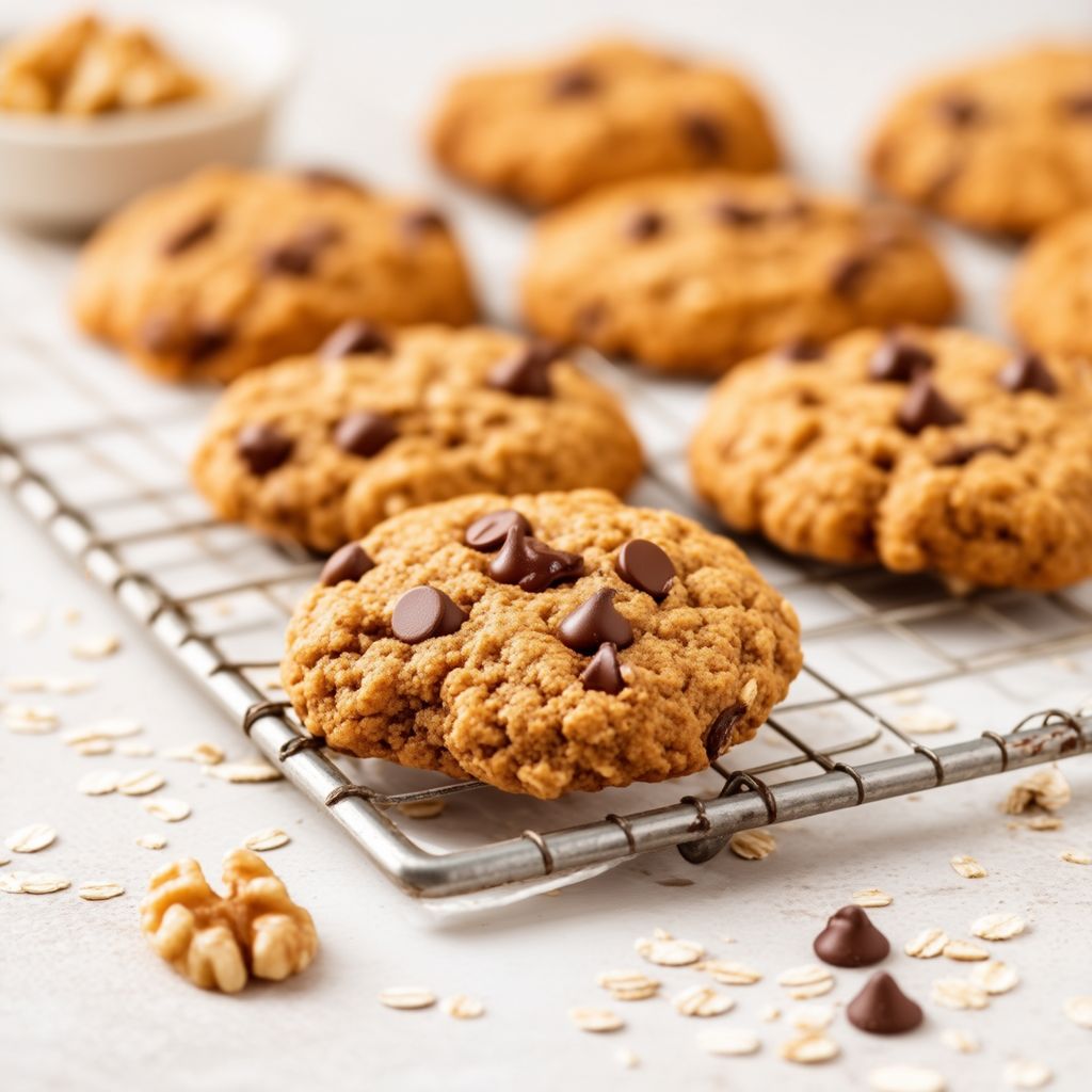 Crunchy Oatmeal Walnut Cookies