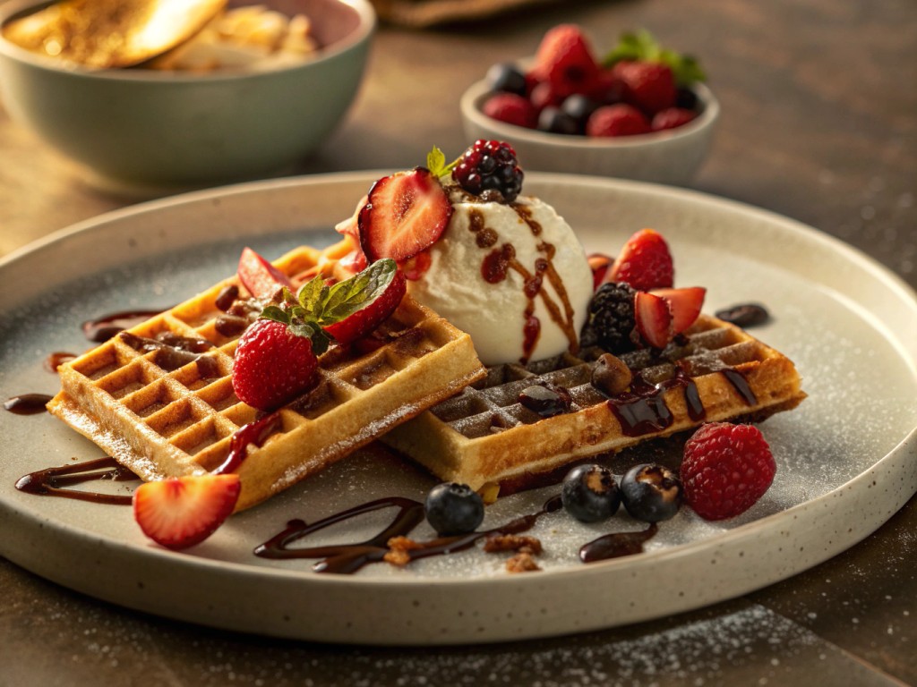 Bergische Waffeln mit Obst