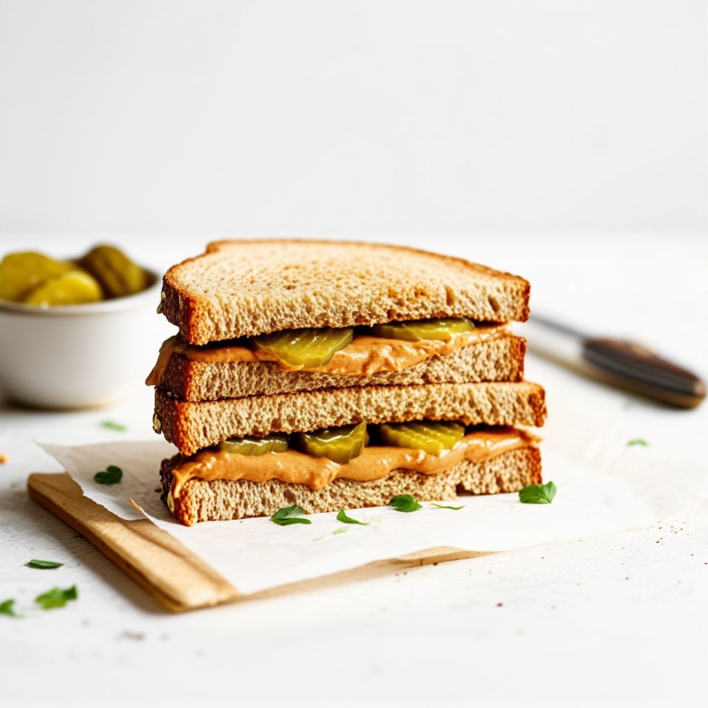 Peanut Butter and Pickle Delight Sandwich
