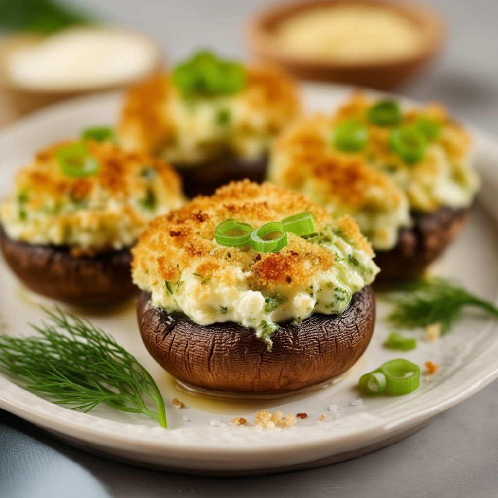 Mit Kräuterkäse gefüllte Champignons