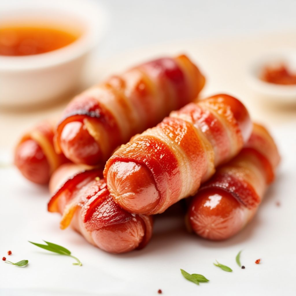 Süße mit Speck umwickelte Würstchen