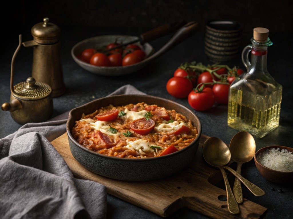 Ein-Topf Tomaten‑Mozzarella‑Orzo