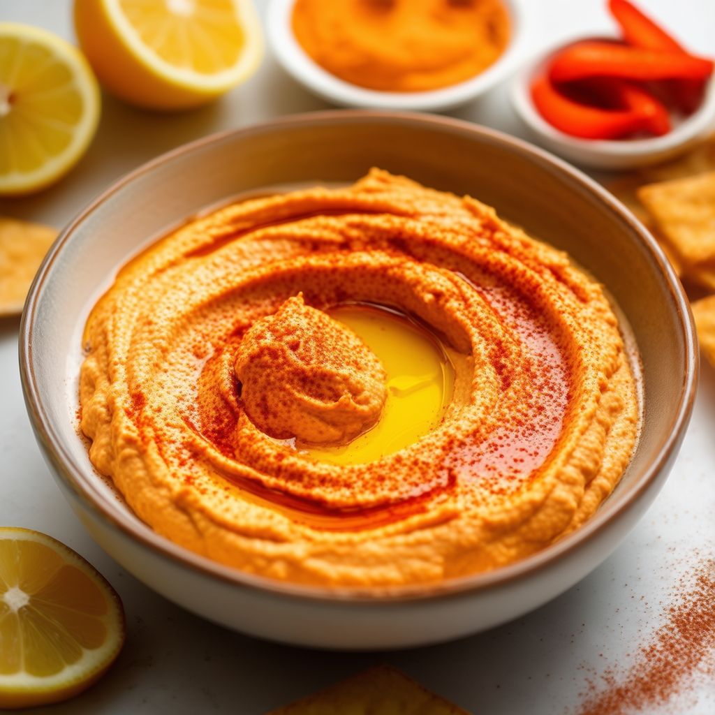 Gewürzter gerösteter Paprika-Hummus