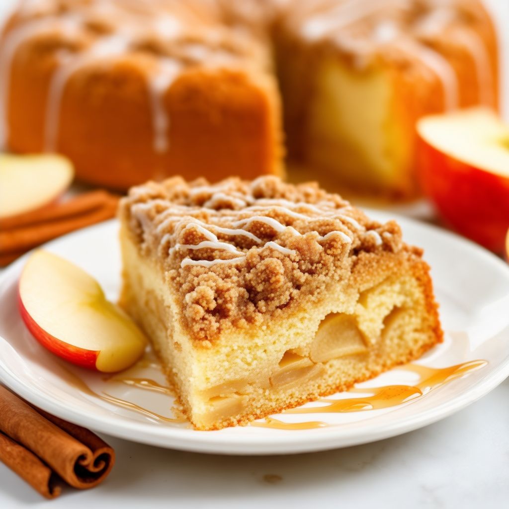 Gewürzter Apfelkrümelkuchen mit Vanilleglasur