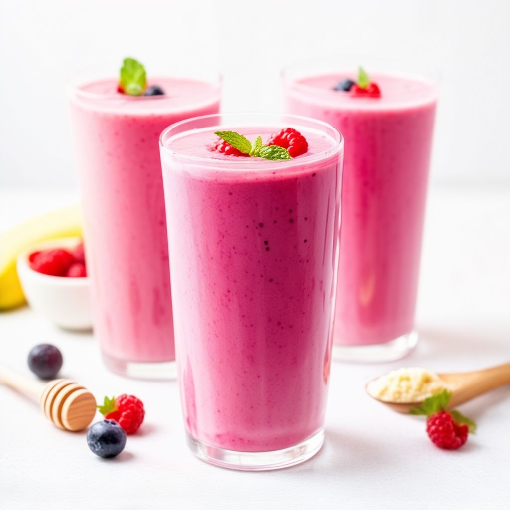 Frullato Tropicale di Banana e Frutti di Bosco