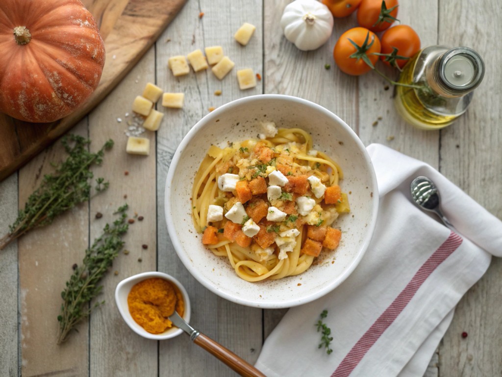 Kürbis Feta Pasta – einfach unglaublich cremig