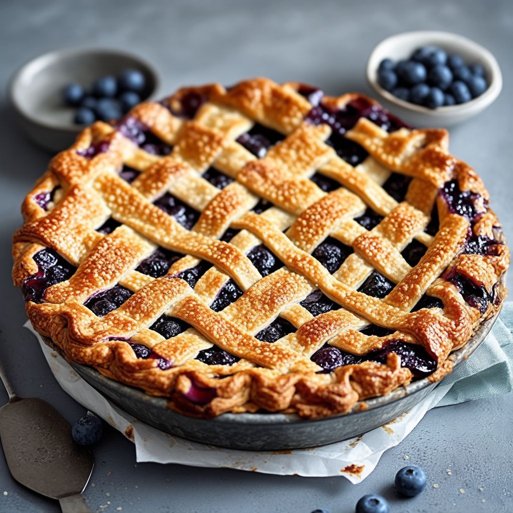 Torta Rustica di Mirtilli con Crosta a Reticolo