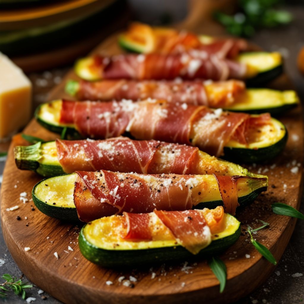 Zucchine al Forno Avvolte nel Prosciutto con Parmigiano