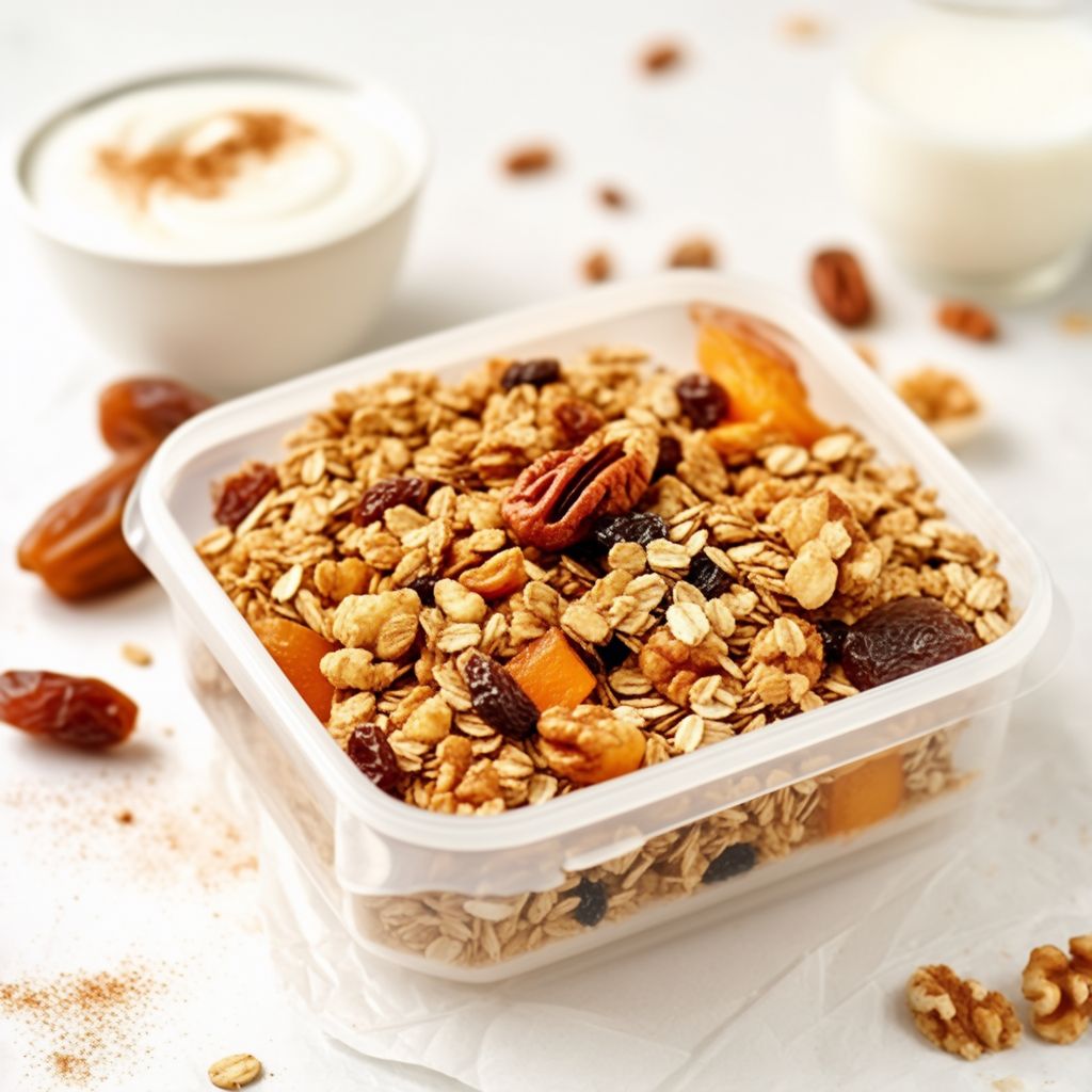 Knusprige Nuss- und Frucht-Granola