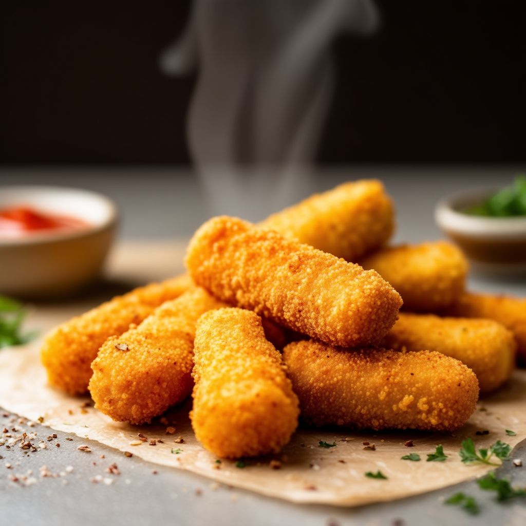Knusprige glutenfreie Mozzarella-Sticks