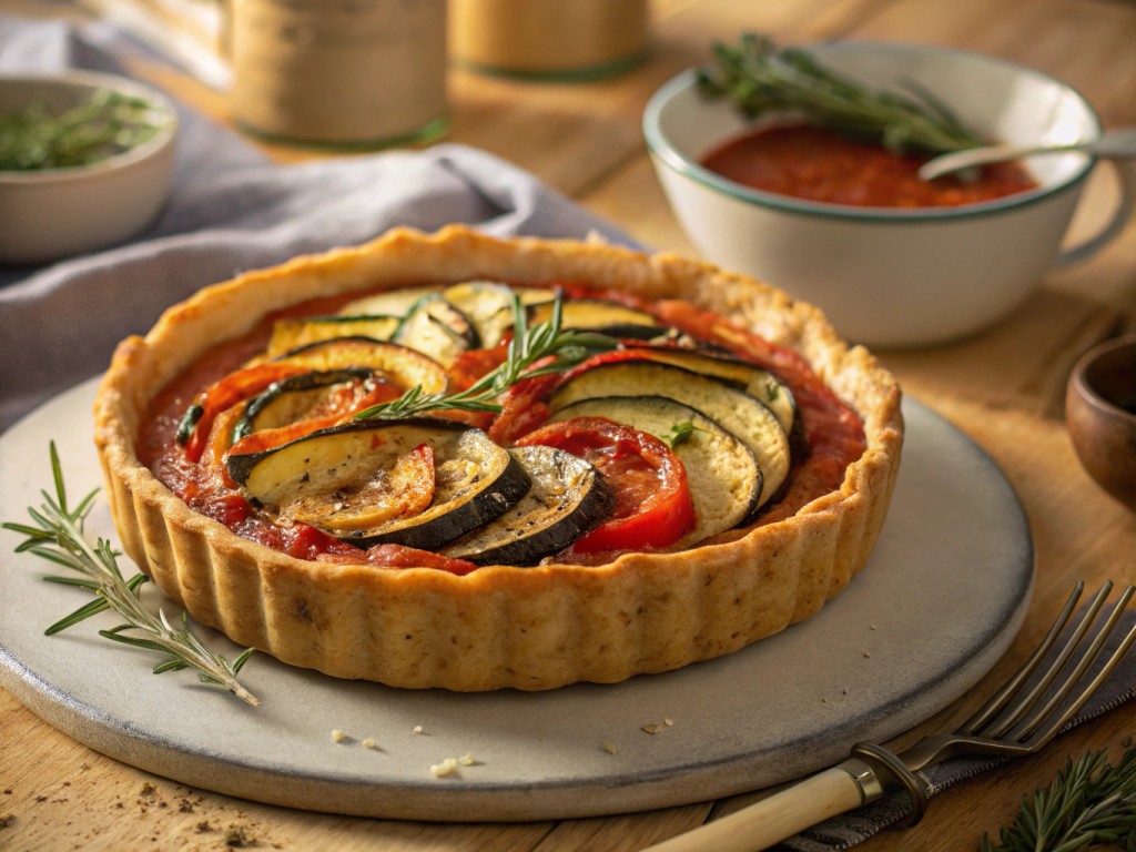 Vegane Ratatouille-Quiche – Mürbeteig und Ratatouille vereint