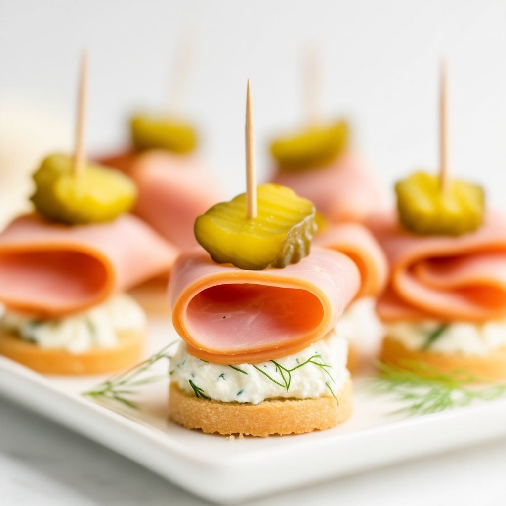 Bocconcini di Prosciutto e Cetriolo con Formaggio Crema