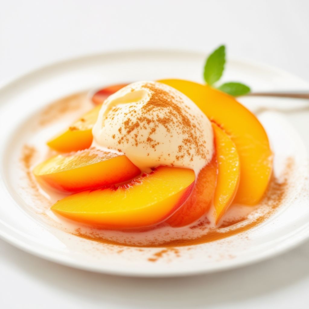 Peach Delight with Cream and Spices