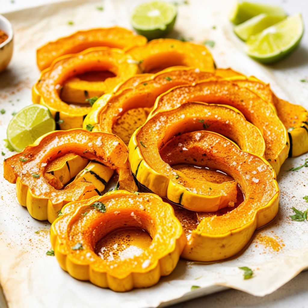 Gerösteter Delicata-Kürbis mit gewürzter Limettenbutter