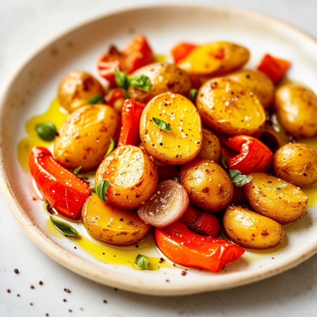Herbed Roasted Baby Potatoes with Peppers